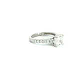14k White Gold 1.78ct G VS2 Rectangular Cut Corner Diamond /.32ct G VS2 Round Diamond Ring Certified by GIA #2151345978